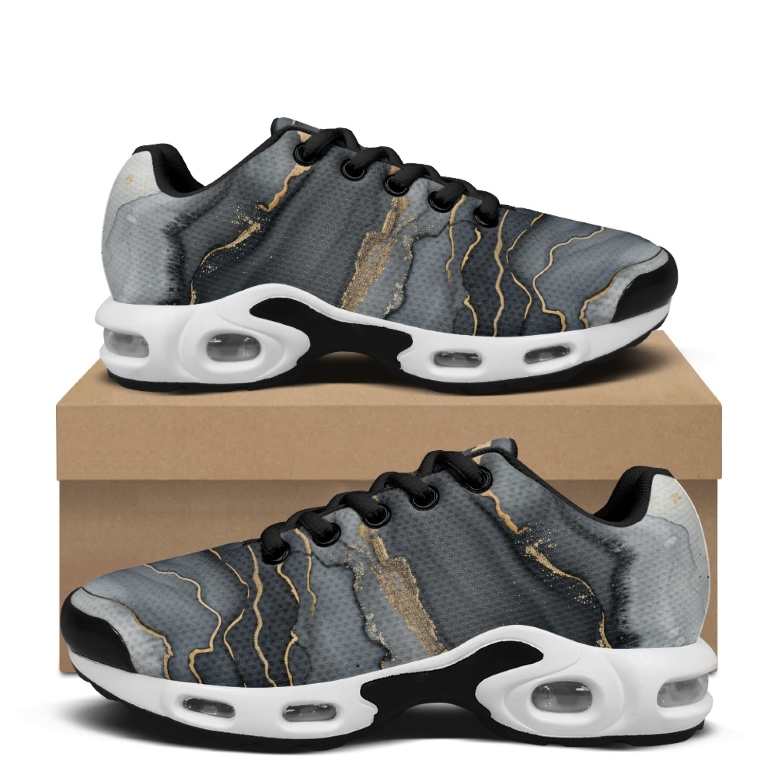 PENSTROLL Zwart Goud Marmer Ai - Air Cushion Jogger Shoes Men recensie en prijs