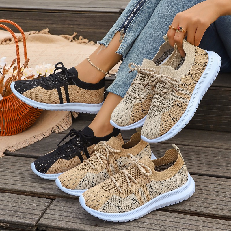 2026 Nieuwe Veterschoenen Rond - Knit Fabric Lace Up Sneakers recensie en prijs